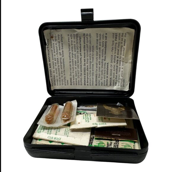 Vintage Harley Davidson Motorcycles First Aid Kit Display Nail Clippers Matches - Picture 1 of 16